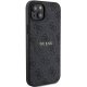 Apple iPhone 13 6.1\'\' Guess 4G Collection Leather Metal Logo MagSafe Case Cover, Black