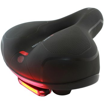 Želejveida velosipēda sēdeklis ar LED aizmugurējo lampu, melns