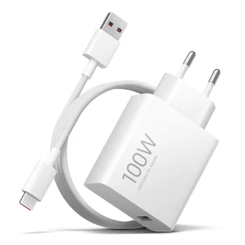 Wall Charger Xiaomi MY-19-ER, 100W, 6.1A, USB-A, with USB-C Cable, White