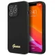 Guess Silicone Script Gold Logo Case for iPhone 13 Pro Max, Black