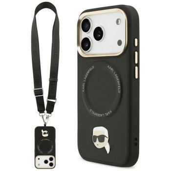 Karl Lagerfeld Big Strap Karl Metal Logo MagSafe Phone Case Cover iPhone 17 Pro - Black