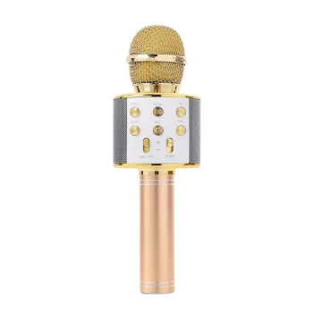 Simple gold wireless karaoke microphone