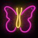 Butterfly LED Neon Sign Wall Decor Light, USB Powered Lamp for Bedroom, Pink