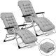 Sofotel Chillwell Folding Garden Sun Lounger with Cushion, Grey, 2 Pcs