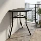 Semi-Circular Glass Balcony Table MultiGarden SC-090-1, Black