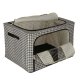 Bedding and Clothing Organizer with Frame, 66L, White Black