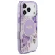 Guess IML Flower & Tonal Circle MagSafe Phone Case Cover iPhone 17 Pro - purple