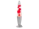 Lava Lamp with Red Wax and Brightness Adjustment, Silver, 34.5 cm