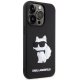 Karl Lagerfeld iPhone 14 Pro Max vāciņš 3D Rubber Choupette, melns