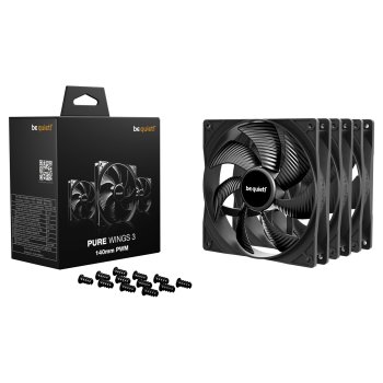 be quiet! Pure Wings 3 140mm PWM Case Fan 3-Pack Black