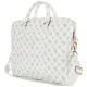 Guess 4G Peony Front Pocket Zipper Triangle Logo Laptop Bag 16\" - White