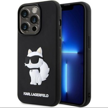 Apple iPhone 14 Pro 6.1" Karl Lagerfeld 3D Rubber Choupette Case Cover (KLHCP14L3DRKHNK), Black