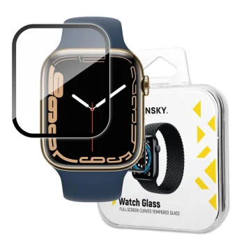 Wozinsky Watch Glass Hybrid Screen Protector for Apple Watch 7 / 8 / 9 45mm - Black Frame
