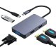 Extra Digital USB-C Adapter (5-in-1) 2x HDMI, VGA, USB-A, PD 60W, Space Gray