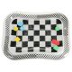 Black and white inflatable water mat with lines 65cm x 50cm