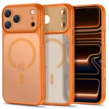 Tech-Protect MagPrime MagSafe CC Case for iPhone 18 Pro / 17 Pro, Matte Orange