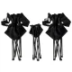 Trizand Folding Camping Table and 2 Chairs Set, Black