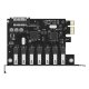 Orico ORICO-PVU3-7U-V1 PCI-E 7x USB 3.0 Expansion Card Black