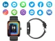 Smartwatch with Rubber Strap and Bluetooth Calling, Black
