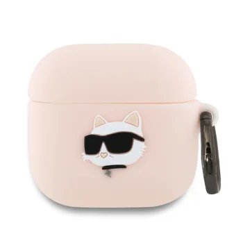 Karl Lagerfeld Silicone Choupette Head 3D Case for AirPods 4, Pink