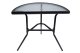 Half Round Glass Top Balcony Table for Patio and Outdoor Use, black