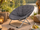 Folding Moon Chair ENERO Camping Garden Lounge Seat, Grey