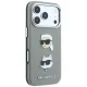 Karl Lagerfeld Saffiano Case for iPhone 18 Pro / 17 Pro Pins & Logo - Gray