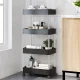 Modernhome PJJKT0104 Plastic Bathroom Shelf with 4 Tiers and Wheels, Black