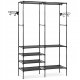 Massido MS-866 Large Clothes Hanger Rack Open Wardrobe with Storage Shelves Clothe Closet