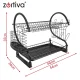 2-Tier Dish Drying Rack Zortiva 54 x 26 x 37 cm, Black