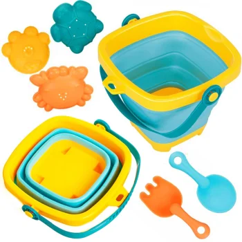 Bakalu Collapsible Silicone Bucket with Sand Toys KZ1086