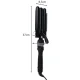 Soulima 00019389 3-Barrel Hair Waver, Black