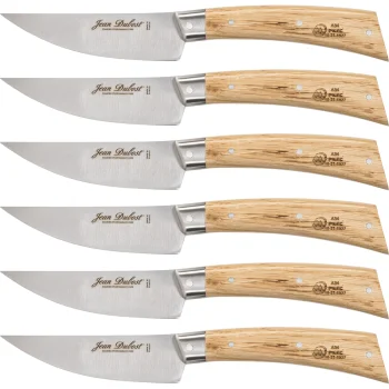 Laguiole Jean Dubost Steak Knife Set 6 pcs., Oak Wood