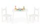 Kids Table and 2 Chairs Set ECOTOYS Children\'s Wooden Furniture, White