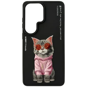 Nimmy Glasses Cool Cat Case for Samsung Galaxy S26 Ultra, Black