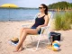 Folding Camping Chair Lightweight Portable Beach Garden Seat, Beige