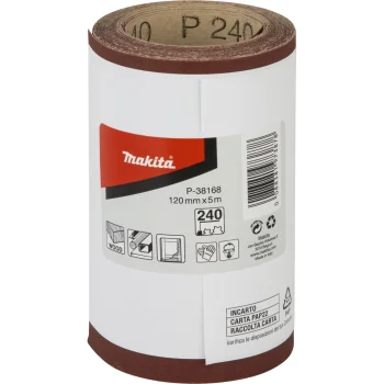 Makita P-38168 Sanding Roll 120 mm x 5 m Grit 240, Red