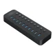 Orico CT2U3-10AB 10-Port USB-A 3.0 Hub with Switches, Black