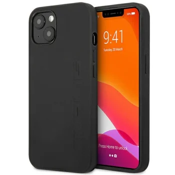 Mercedes iPhone 14 Case Leather Hot Stamped, Black