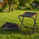 Folding Camping and Fishing Stool Chair with Bag, Black