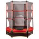 Garden trampoline for children with safety net, 165x160cm, Red