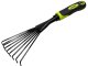 Handheld Garden Fan Rake for Flower Beds and Soil Loosening DIVO, Black-Green