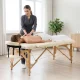4FIZJO Wooden Massage Table with Adjustable Section 60 cm, Beige