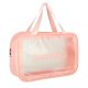 Transparent travel toiletry bag organizer, 3 pcs, pink