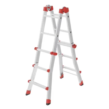 Hailo M80 4x5 Multi-Purpose Telescopic Rung Ladder, Silver