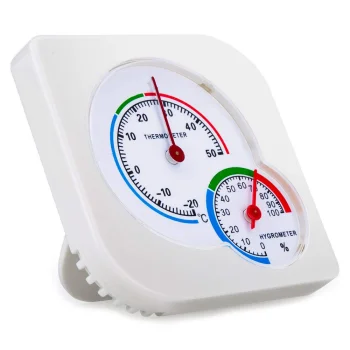 Analog indoor thermometer-hygrometer for temperature and humidity, white