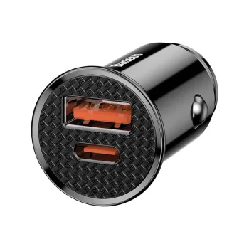 Baseus Circular Car Charger USB Type C / USB 30W PD, Black