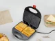 Smiley Face Sandwich Maker 750W Non-Stick Toaster for Fun Breakfasts, Black