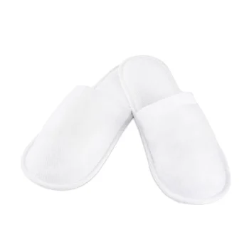 Closed-Toe Terry Slippers, White