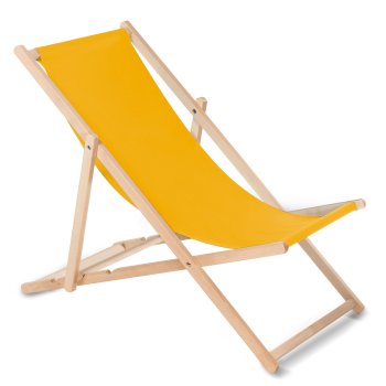 Greenblue GB183 Classic Beech Wood Deck Chair, Gold